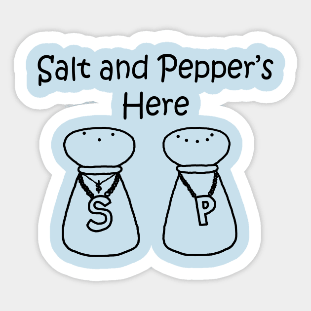 Salt and Pepper's Here Pocket Sticker by PelicanAndWolf